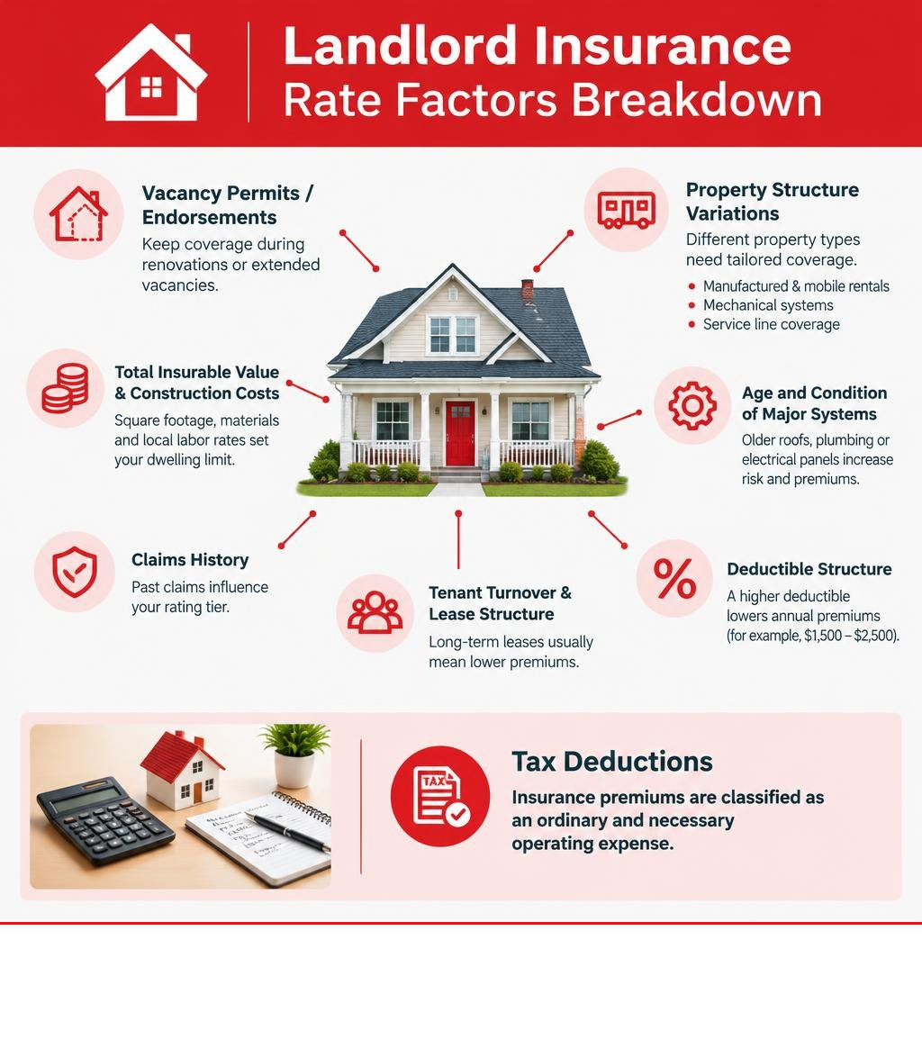 landlord insurance rate factors breakdown infographic landlord insurance rate factors breakdown infographic