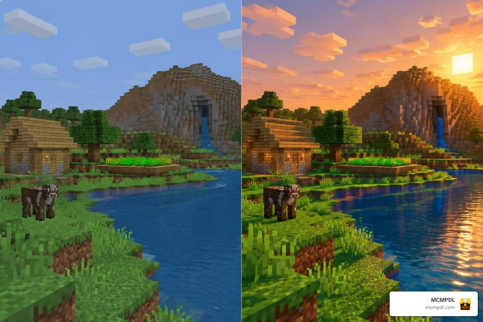 comparison of vanilla lighting and realism visuals