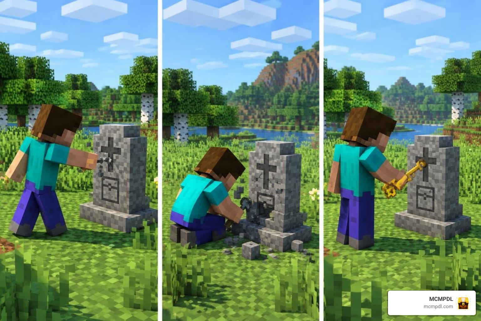 Different grave breaking and unlocking methods in Minecraft Bedrock Different grave breaking and unlocking methods in Minecraft Bedrock