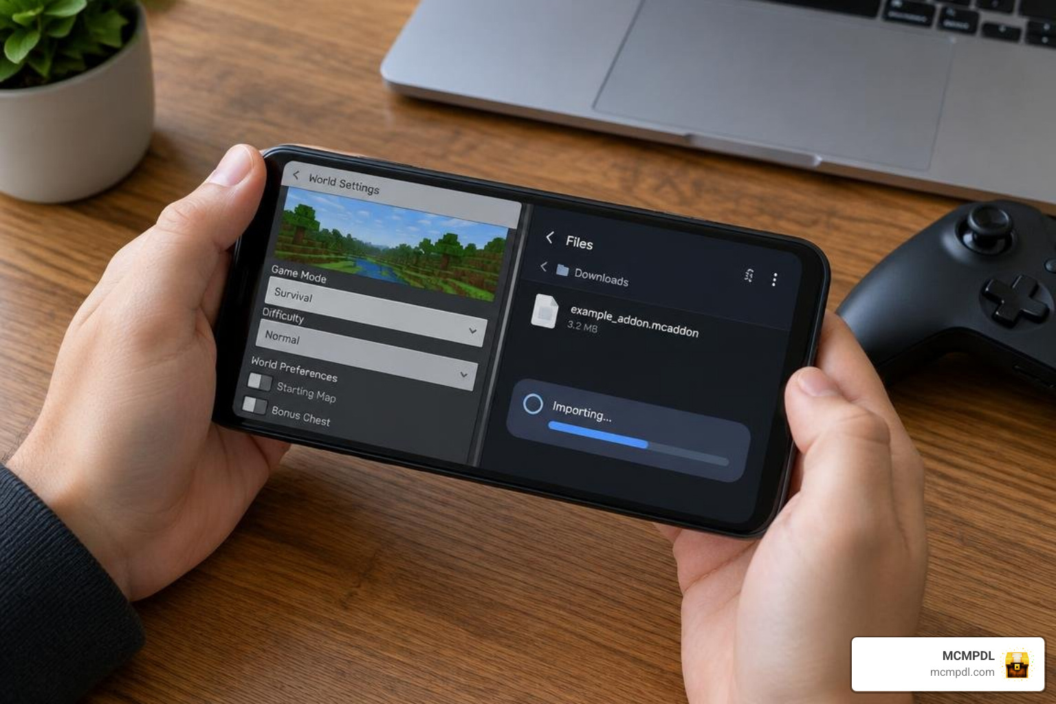 Importing mcaddon files into Minecraft Bedrock world settings Importing mcaddon files into Minecraft Bedrock world settings