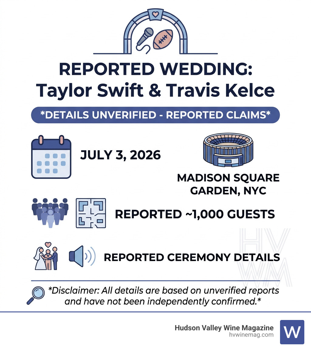 Reported July 3 2026 wedding at Madison Square Garden with about 1000 guests; details unverified infographic Reported July 3 2026 wedding at Madison Square Garden with about 1000 guests; details unverified infographic