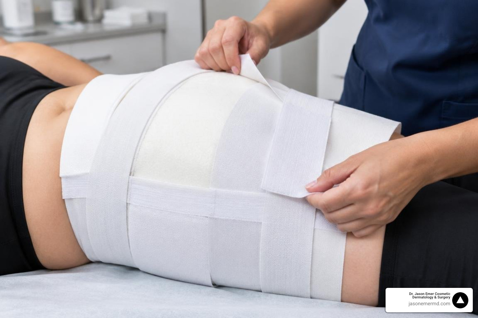 post-operative abdominal compression foam and binder system