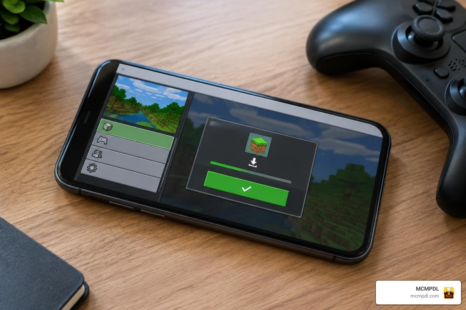 Minecraft Bedrock add-on download screen and world settings interface Minecraft Bedrock add-on download screen and world settings interface
