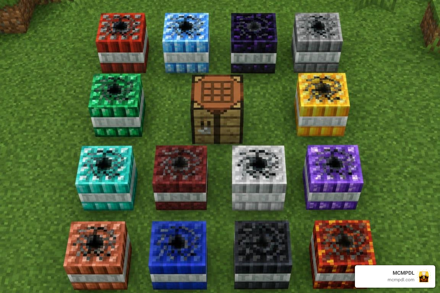 Collection of craftable TNT blocks in Minecraft Bedrock Collection of craftable TNT blocks in Minecraft Bedrock