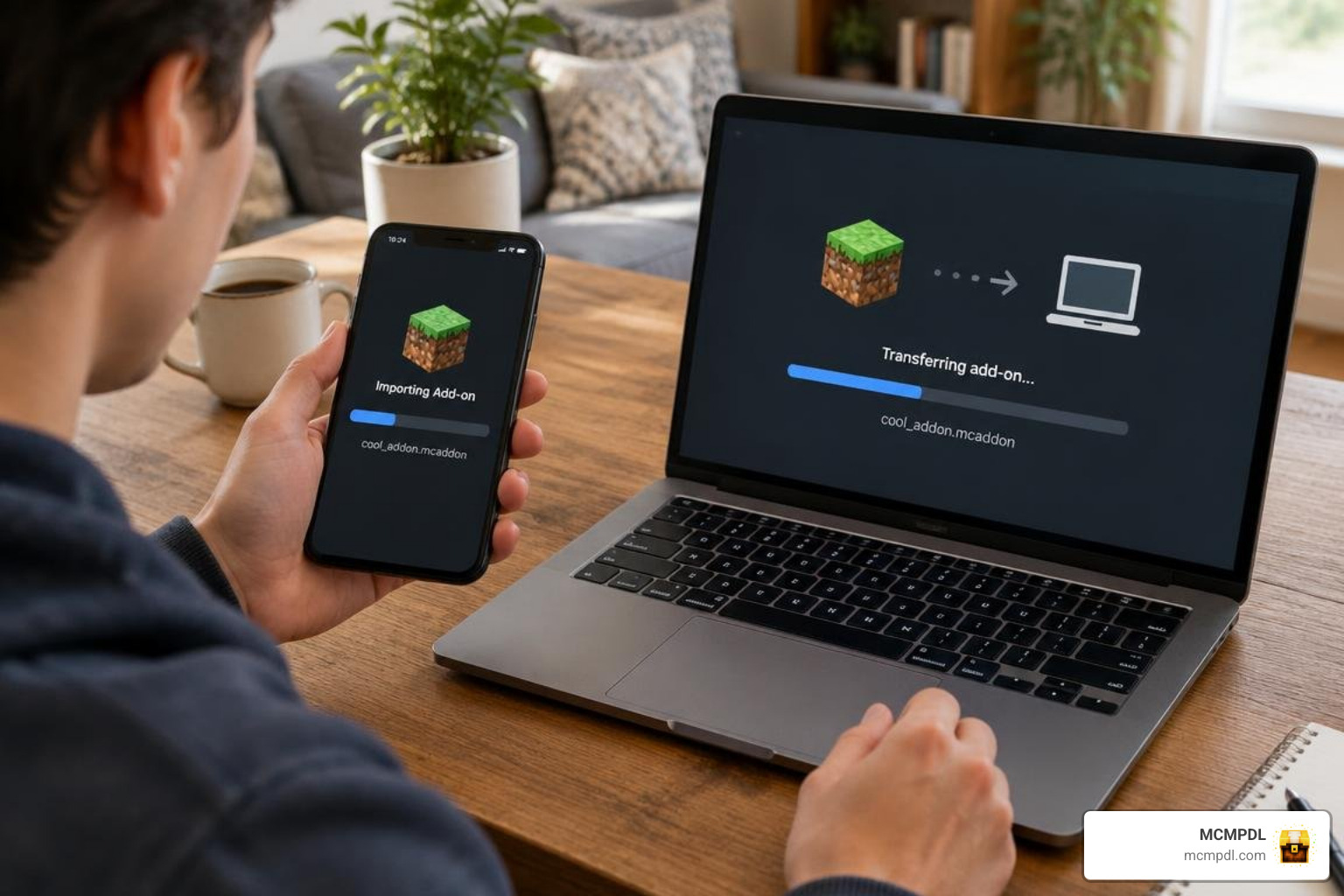 Importing a Bedrock .mcaddon file on mobile and PC Importing a Bedrock .mcaddon file on mobile and PC