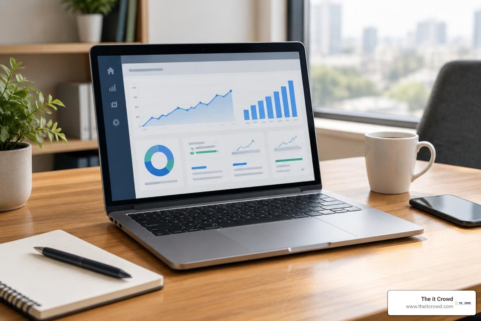 Structured client ROI case study dashboard showing revenue growth