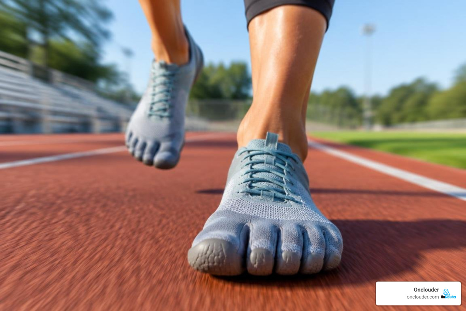 Wide toe box running shoes on a running track Wide toe box running shoes on a running track