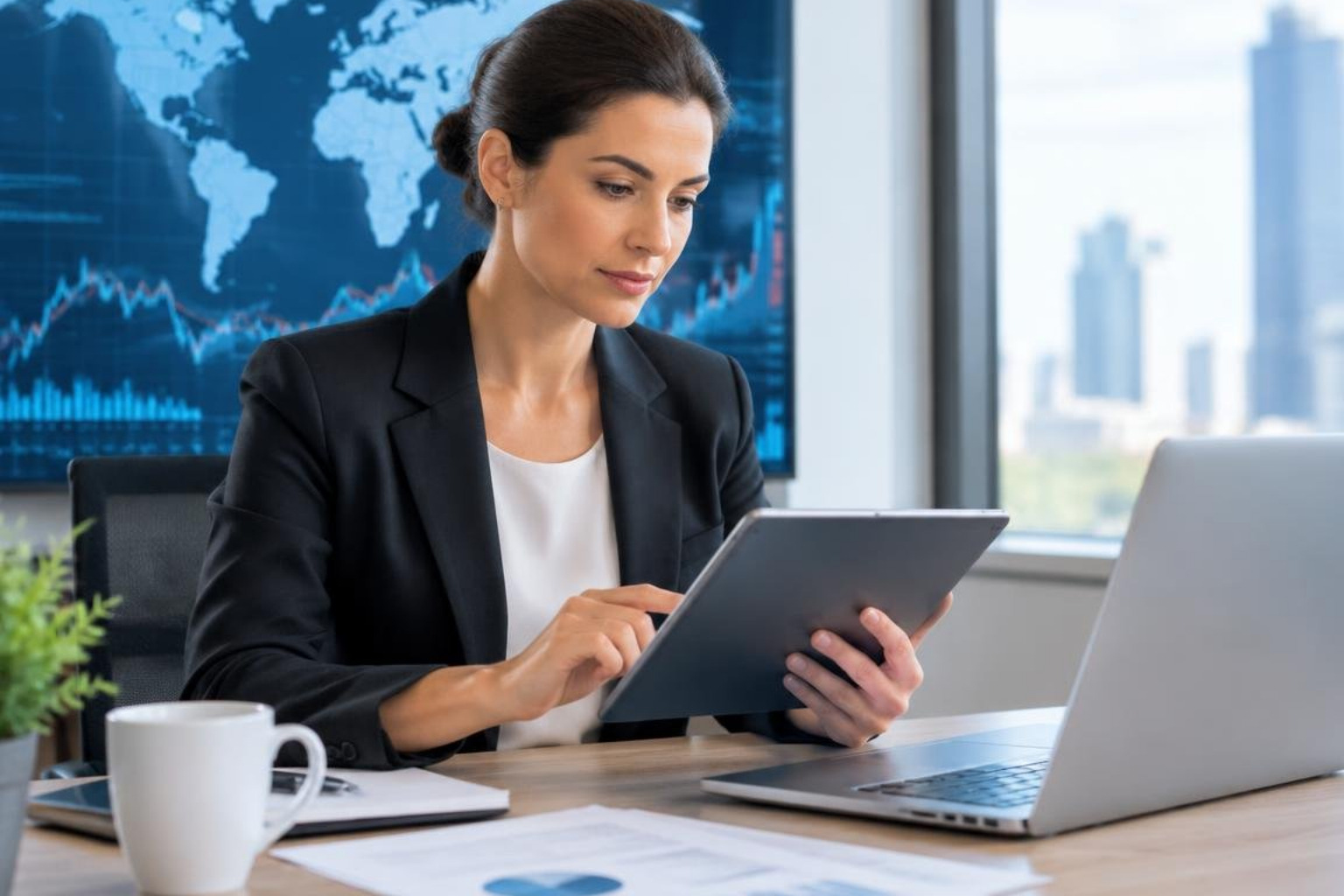 An Australian business owner reviewing cross-border insurance documents An Australian business owner reviewing cross-border insurance documents