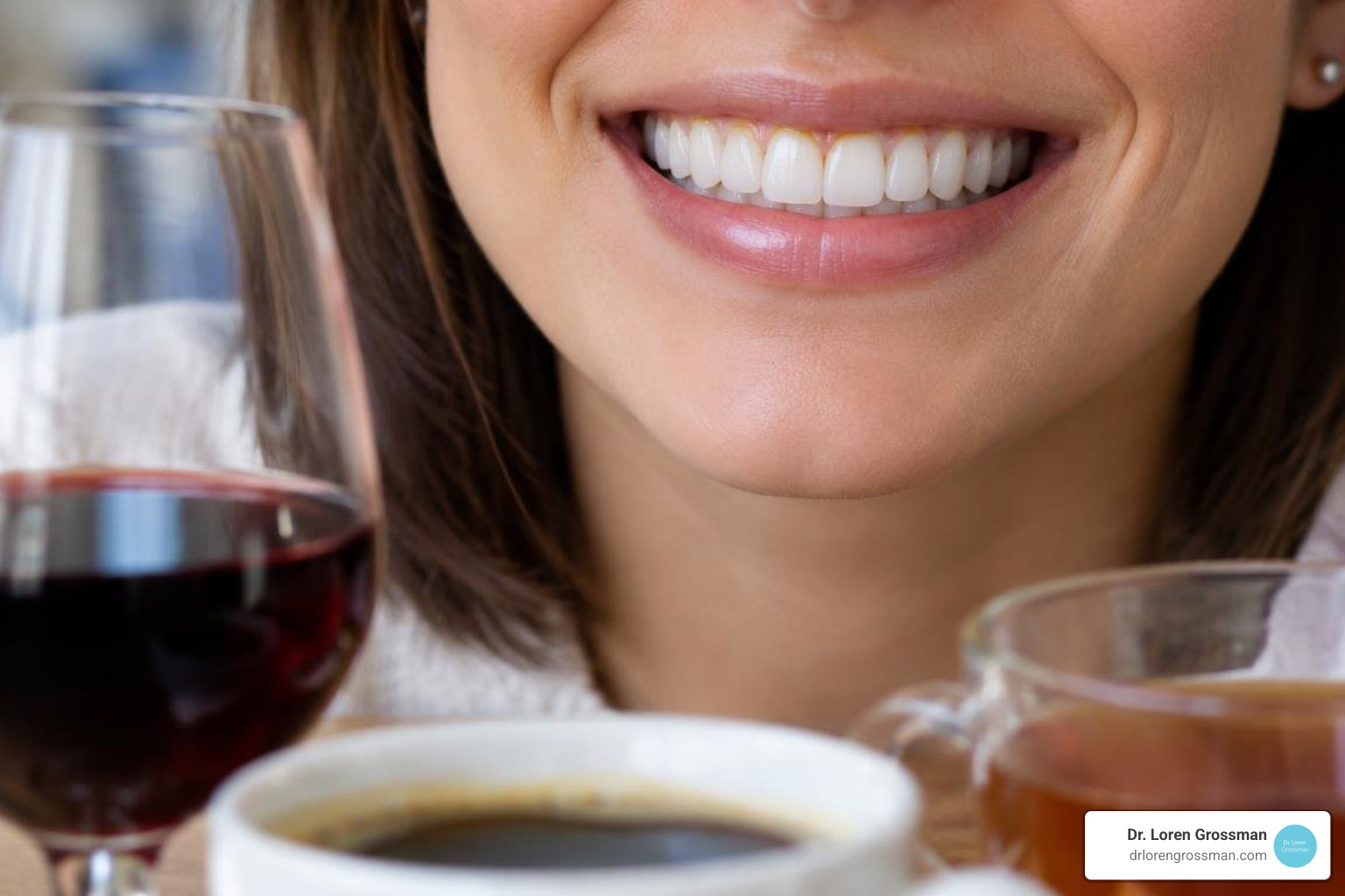 beverages with chromogens causing margin discoloration on cosmetic dental restorations