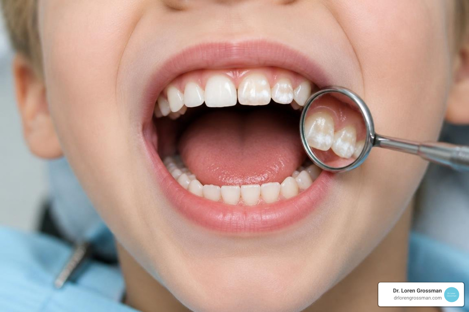 comparison of healthy baby teeth and early enamel demineralization
