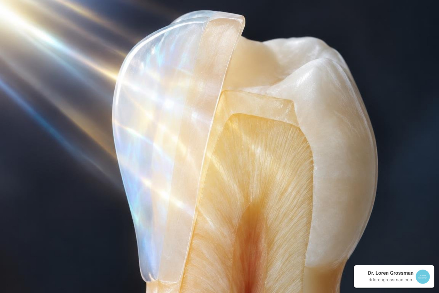 optical light transmission through layered porcelain versus monolithic ceramic