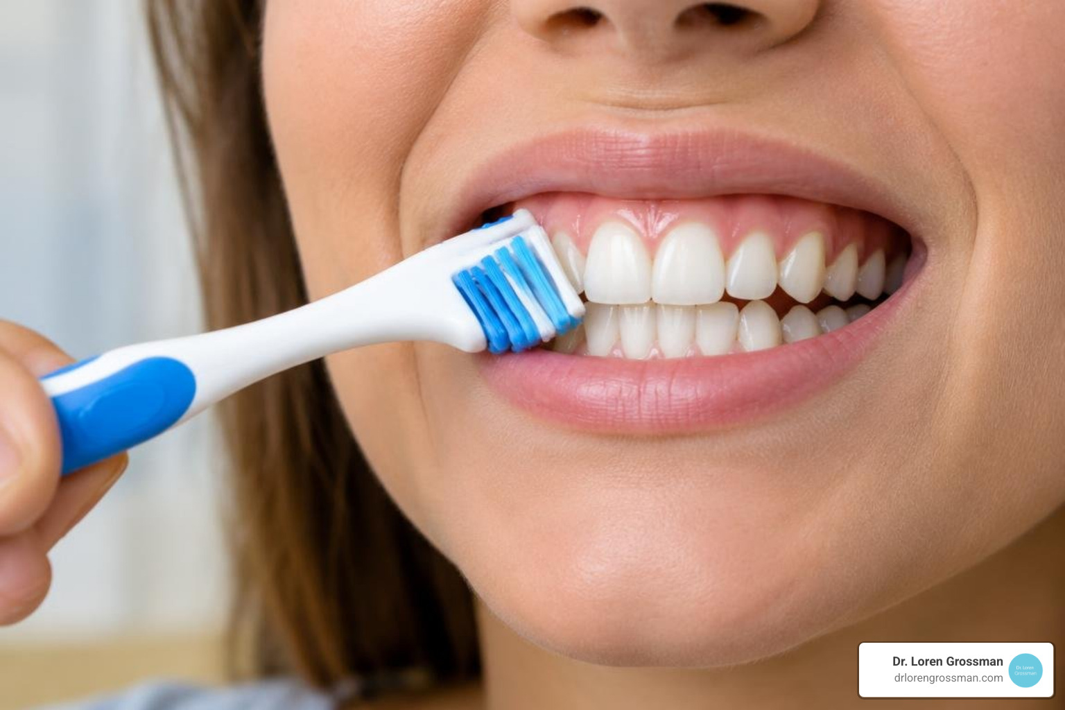 proper toothbrushing angle along the gumline