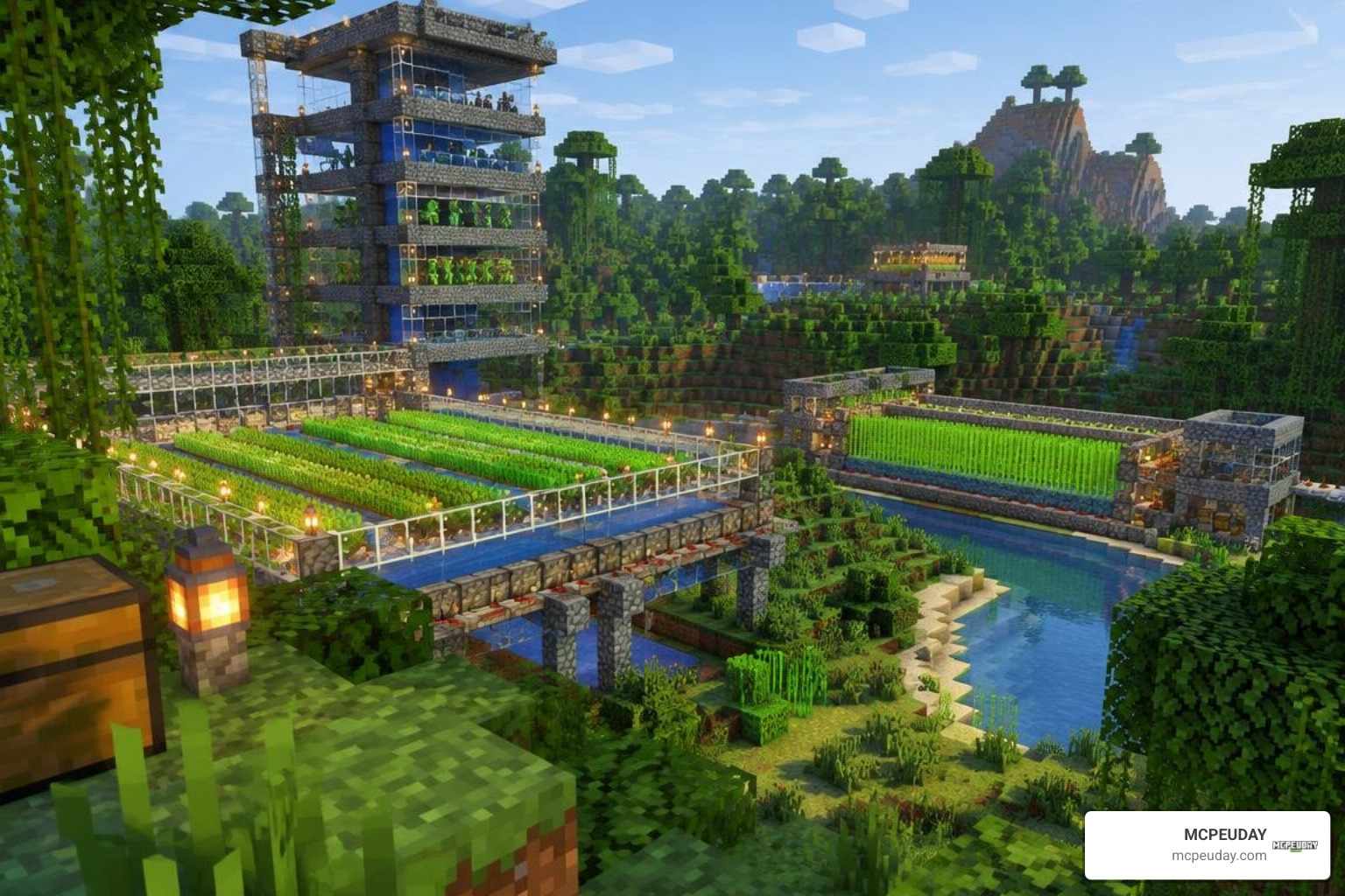 Automated crop and mob farms running outside player radius
