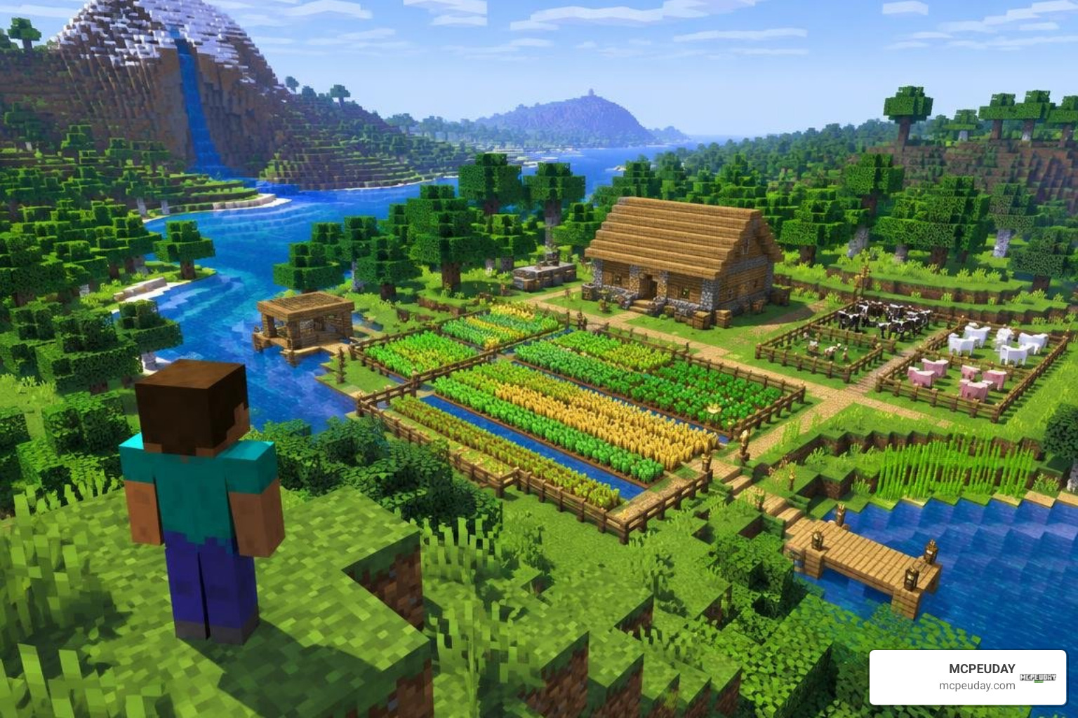Minecraft Bedrock world with a remote farm