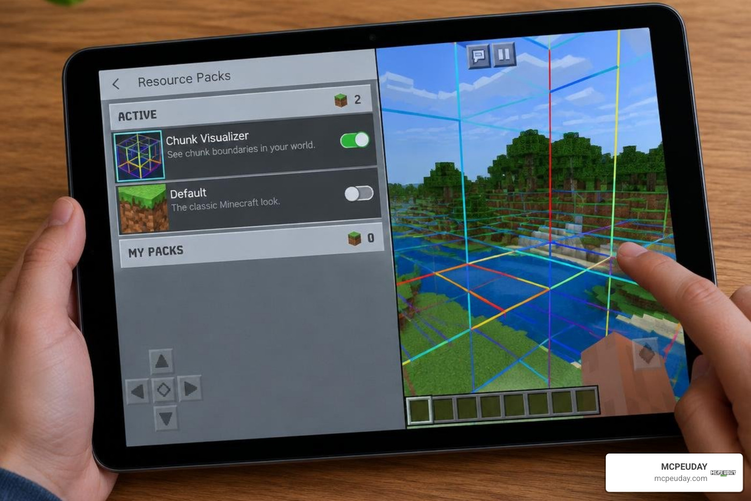 Bedrock resource and behavior pack activation screen Bedrock resource and behavior pack activation screen