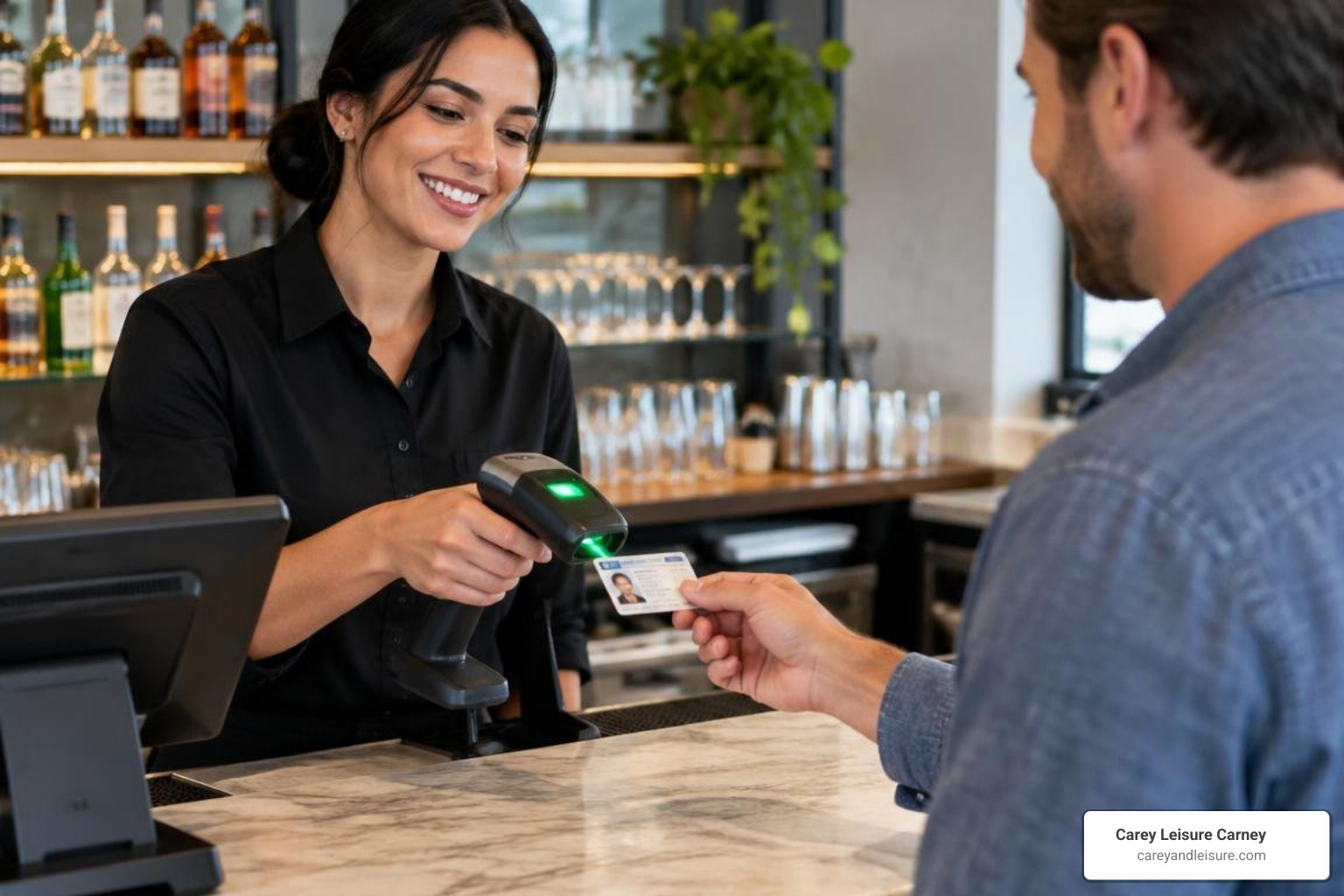 electronic point of sale ID scanner at a hospitality establishment