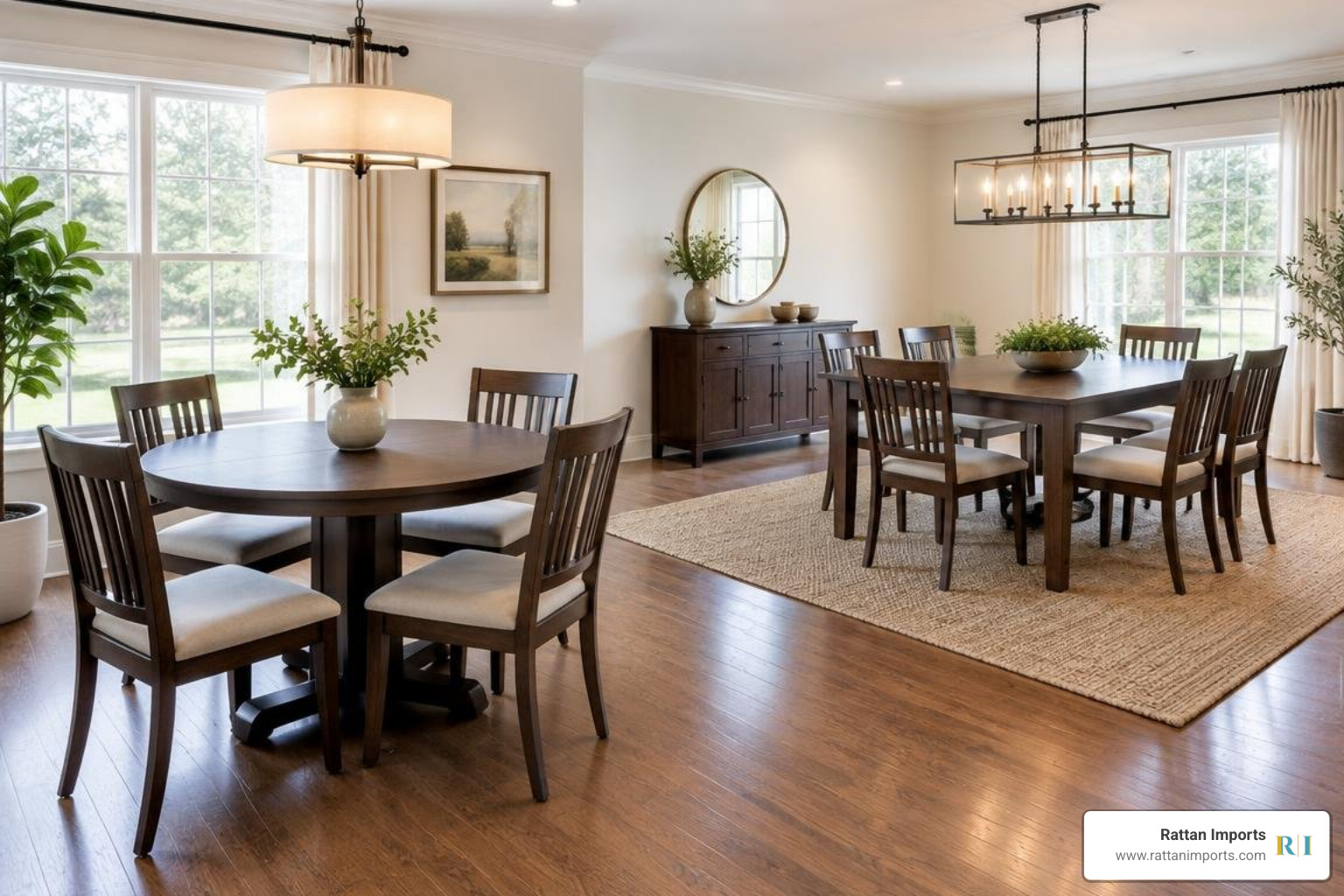 Spatial clearance and layout planning for round and rectangular dining tables Spatial clearance and layout planning for round and rectangular dining tables