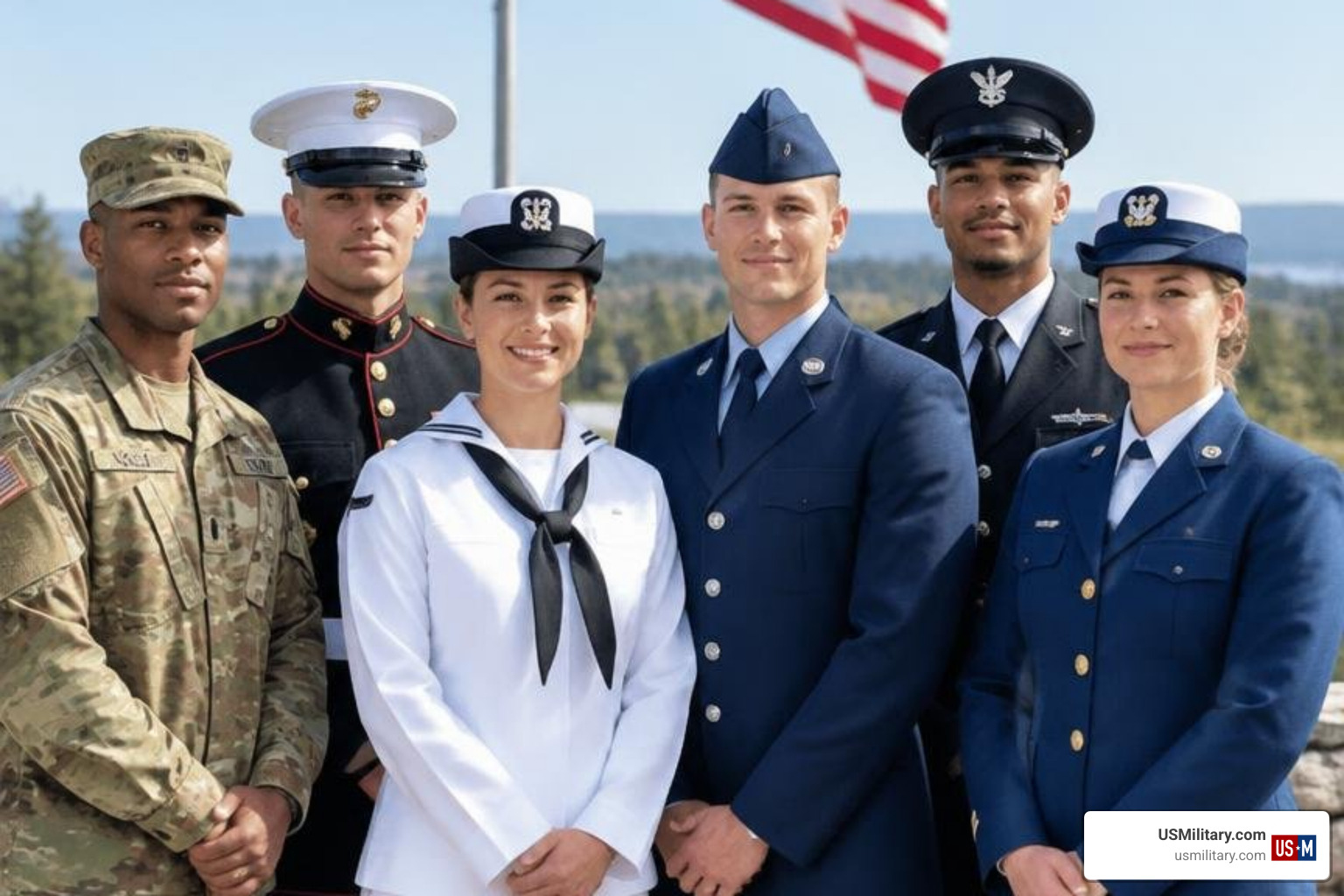 Photorealistic United States military service members from six branches Photorealistic United States military service members from six branches
