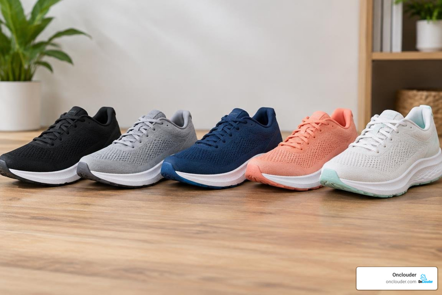 Popular running shoe models displayed side by side