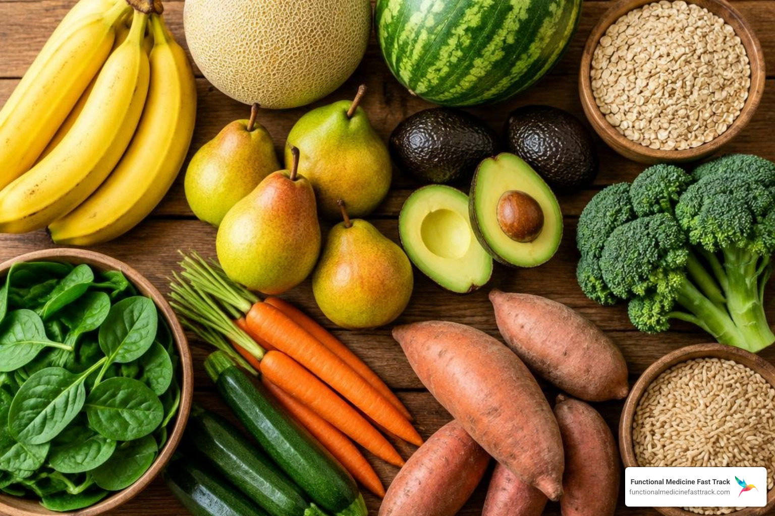 fresh low acid fruits vegetables and whole grains