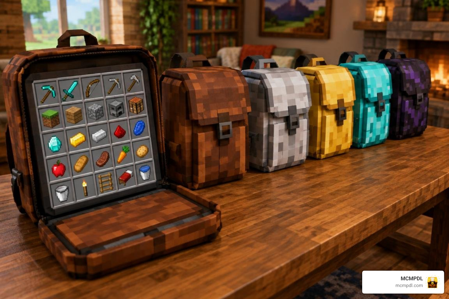 Backpack inventory grid and visual tier layout