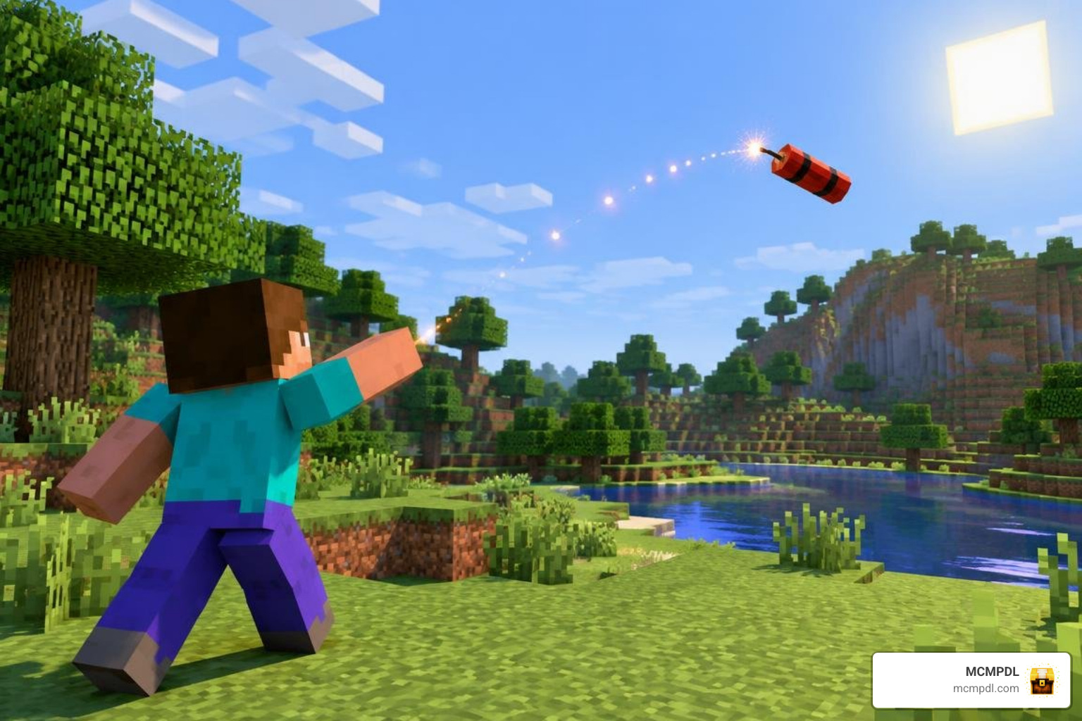 player throwing custom dynamite projectile across terrain player throwing custom dynamite projectile across terrain