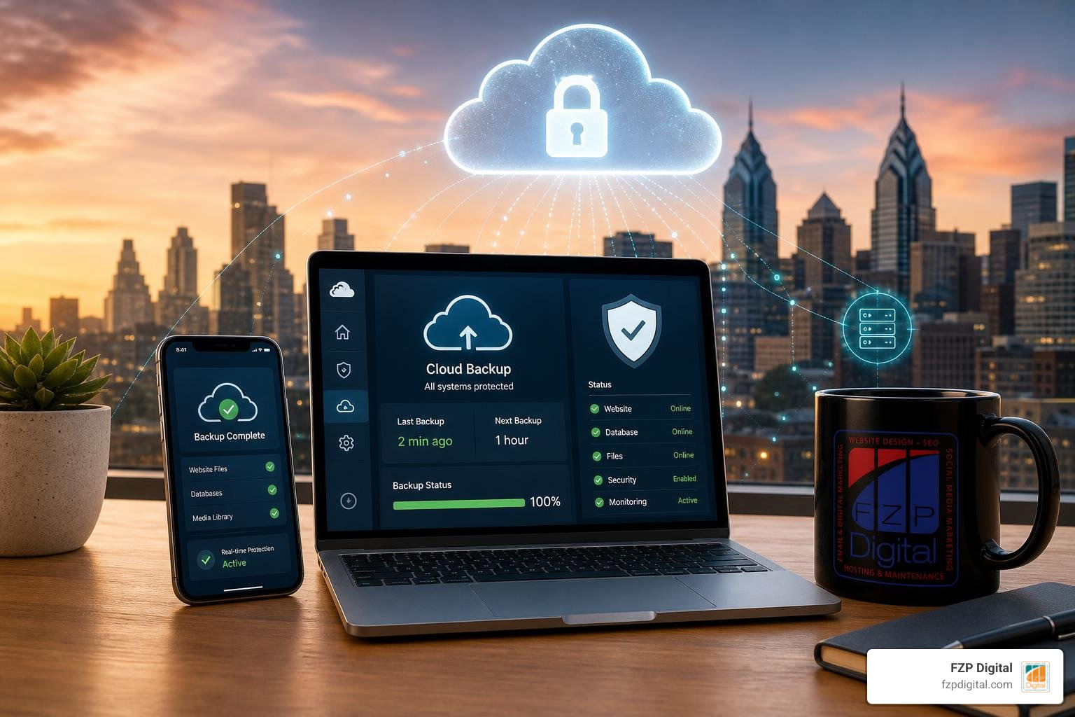 Automated daily backup and cloud storage system for website protection Automated daily backup and cloud storage system for website protection