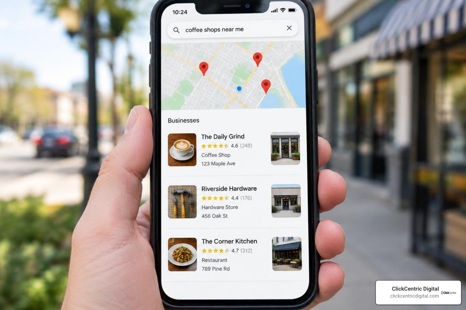 local business listing ranking high in the Google Maps 3-Pack