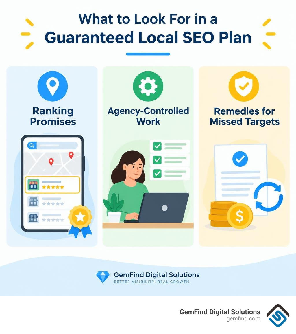 Comparison of ranking promises, agency-controlled work, and remedies for missed targets infographic