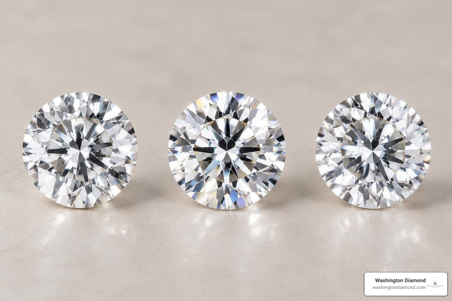 side-by-side round cut diamond sparkle comparison