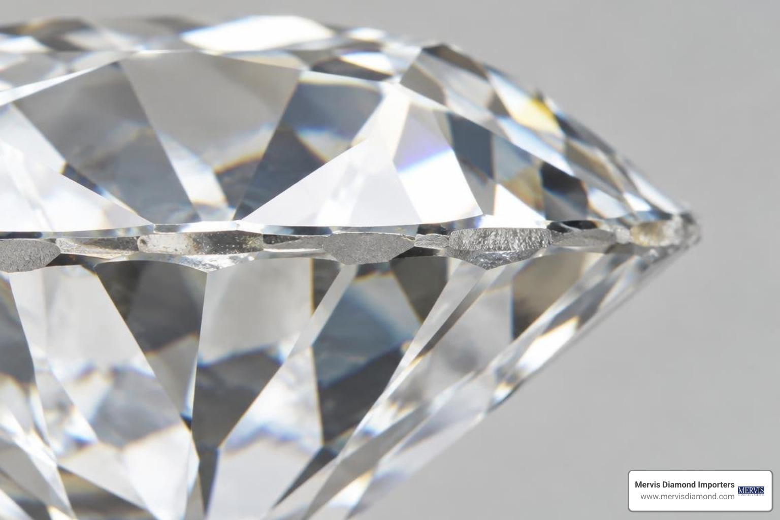 diamond girdle showing painted vs dug out facet junctions