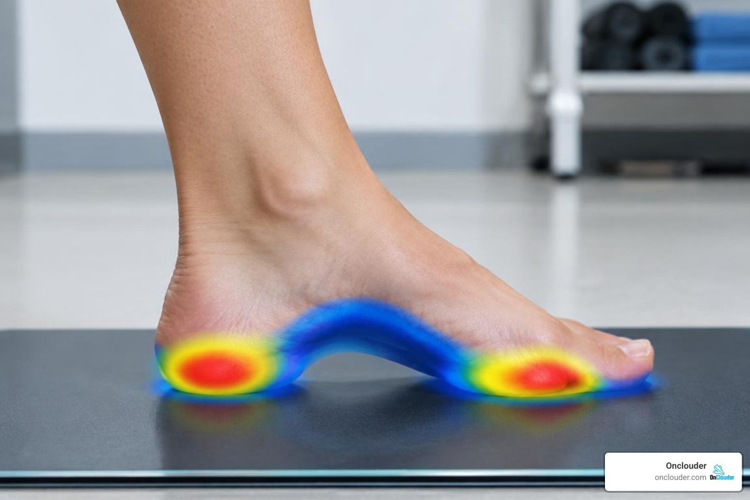 Pressure distribution and lateral wear patterns on high-arched feet