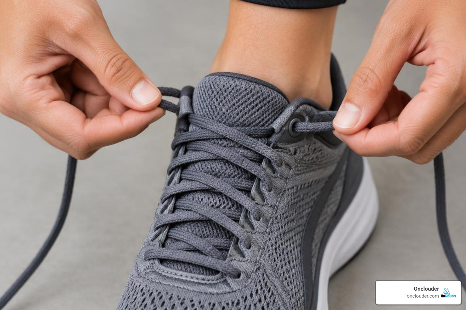 Proper heel lock lacing technique to prevent slippage