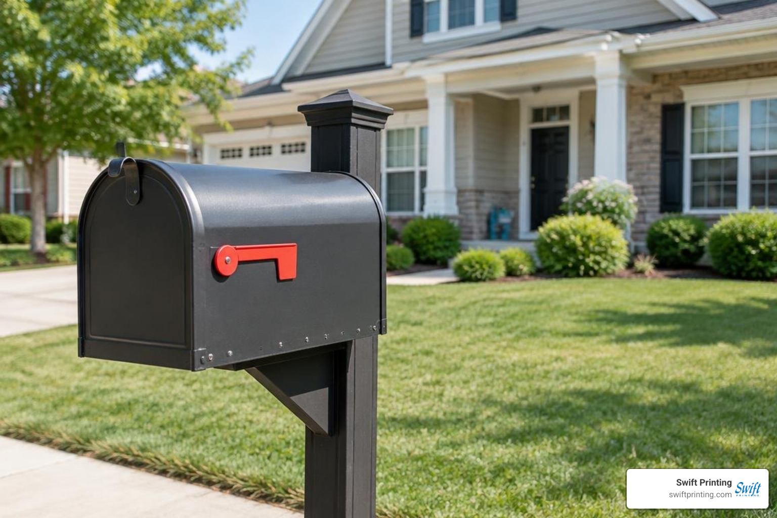 residential mailbox outside a home