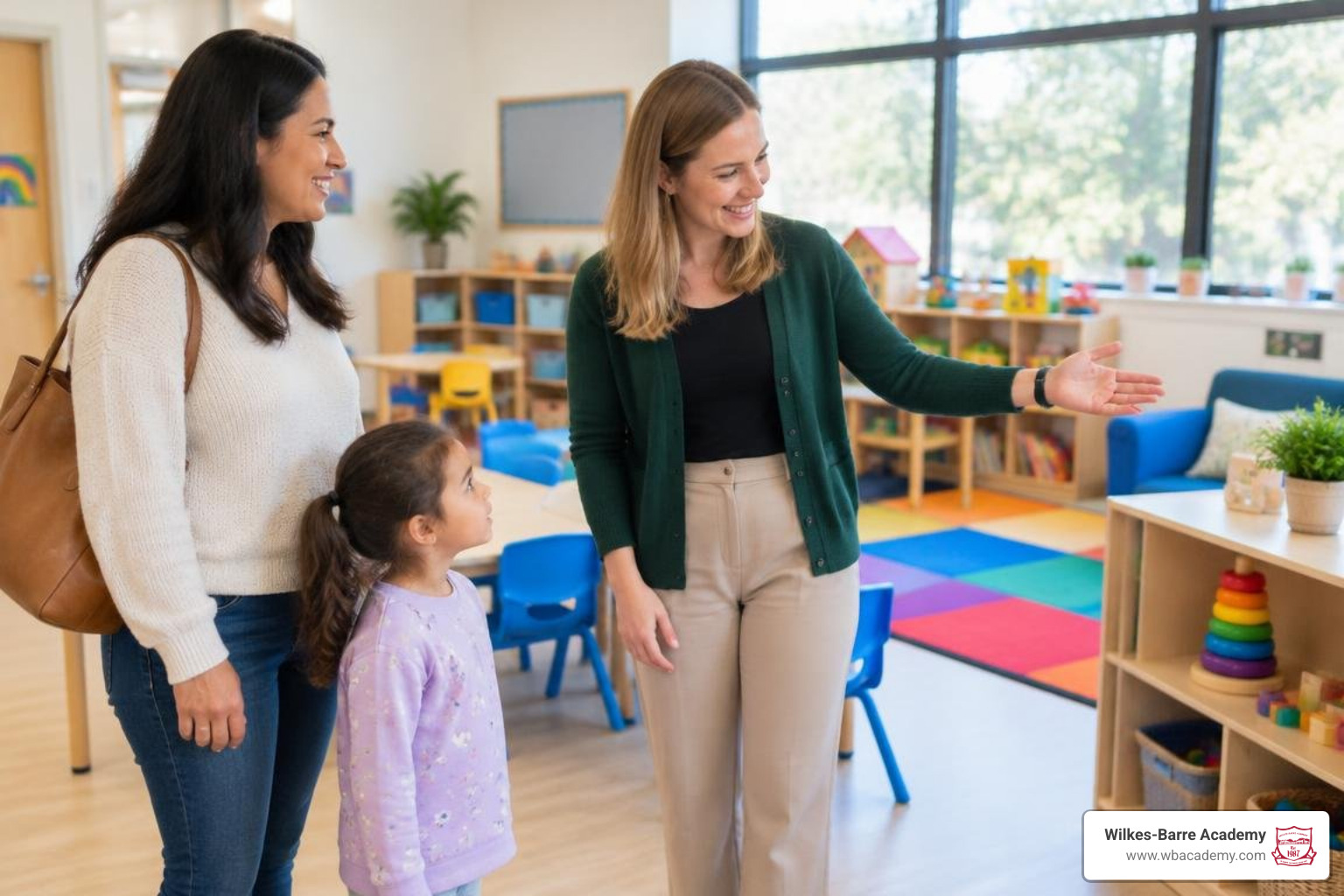 parents touring an early childhood facility
