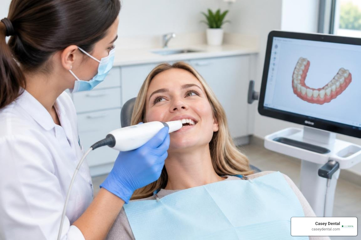 digital 3D intraoral scanner mapping patient teeth