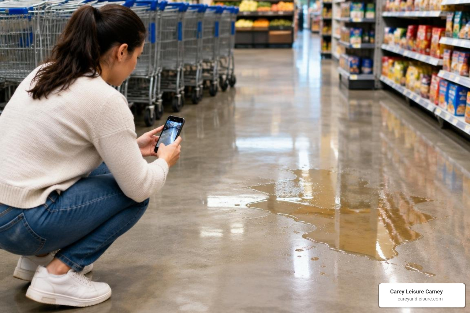 Documenting scene evidence and hazardous conditions after a fall