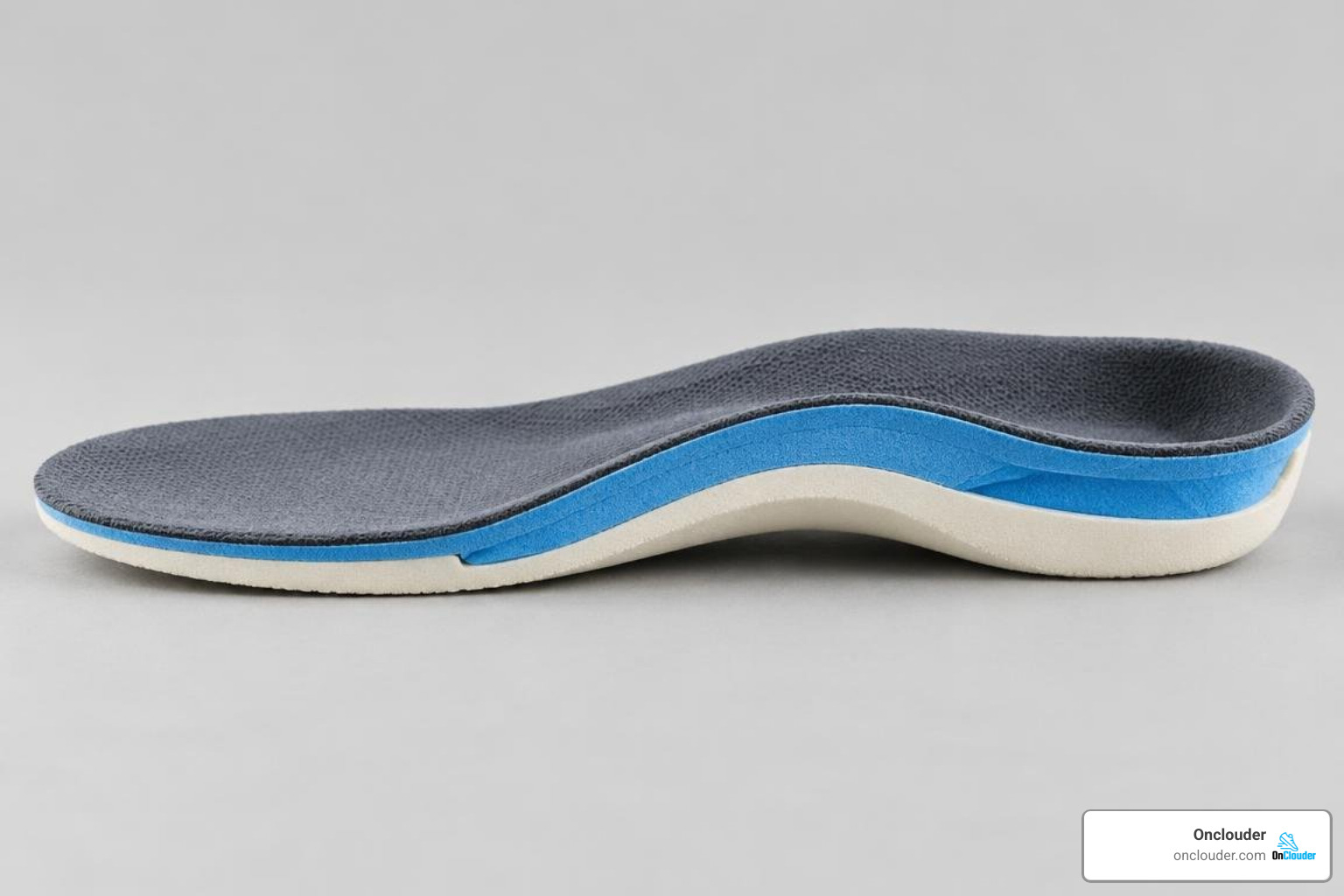 Cross-section of dual-density orthotic arch support materials