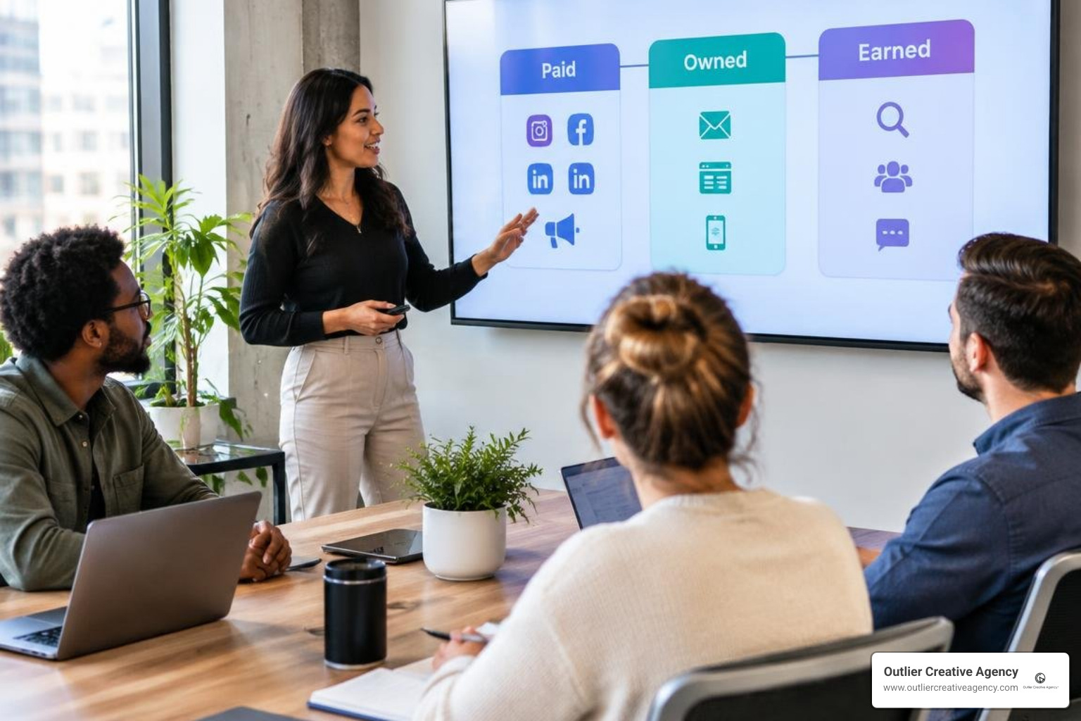Multi-channel media strategy mapping paid, owned, and earned channels