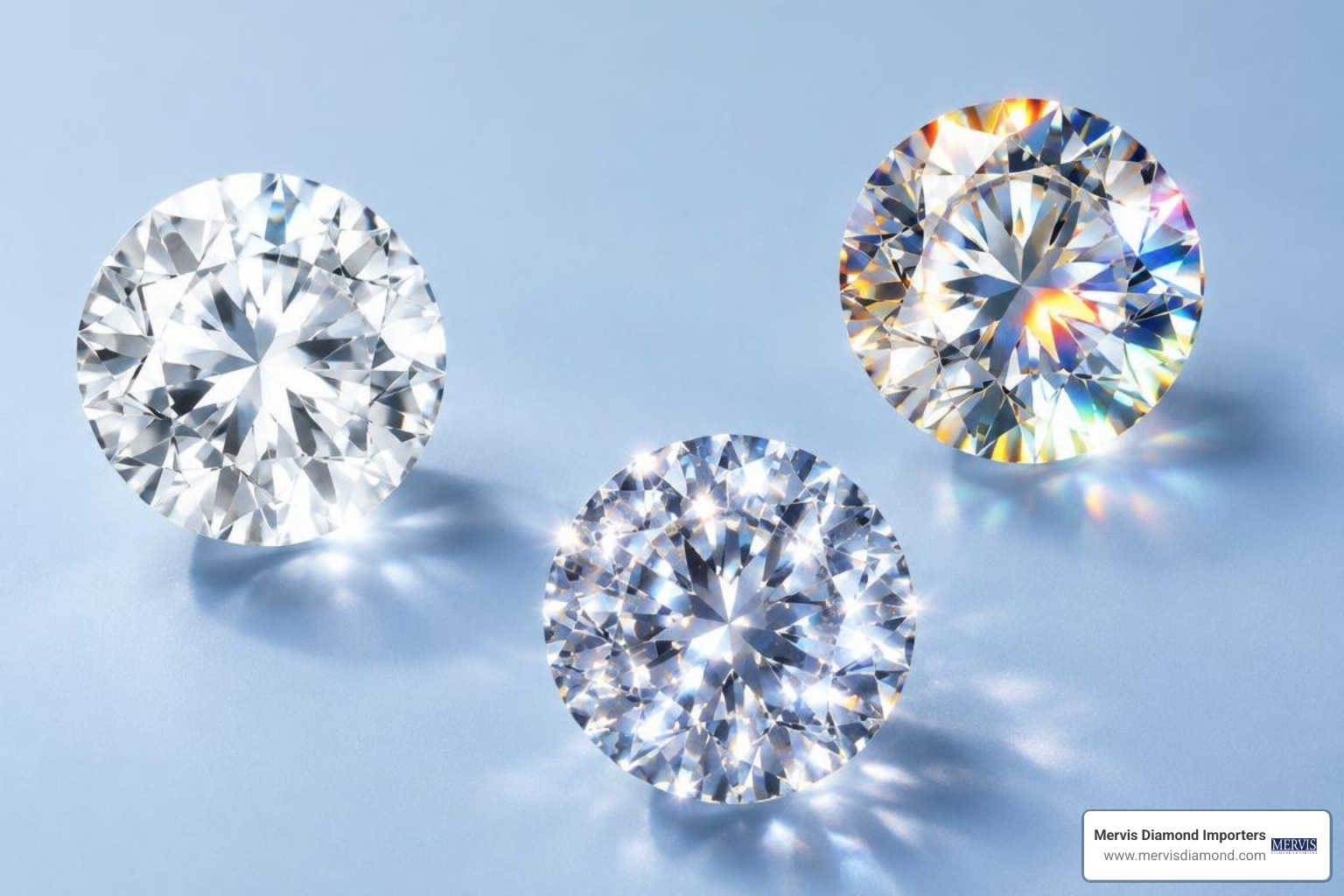 Diamonds exhibiting distinct brightness, fire, and scintillation Diamonds exhibiting distinct brightness, fire, and scintillation