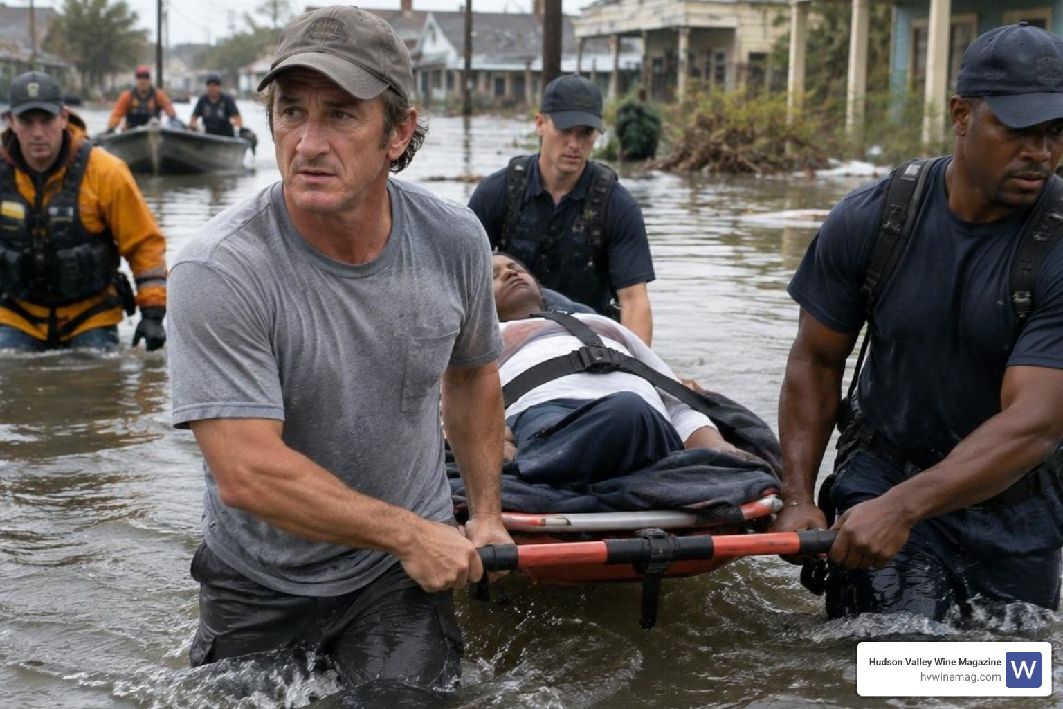 Sean Penn during disaster relief efforts Sean Penn during disaster relief efforts