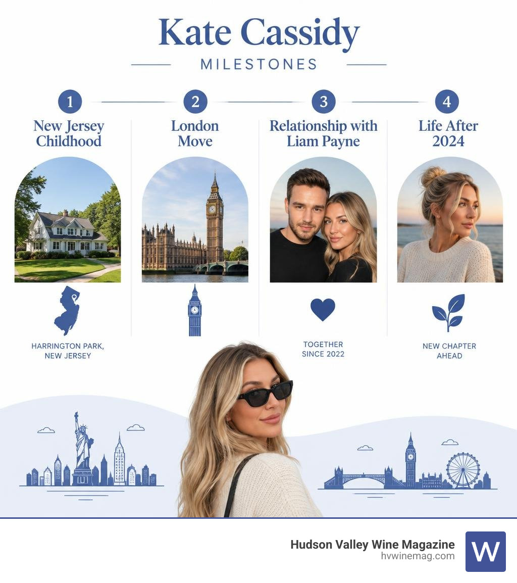Kate Cassidy milestones: New Jersey childhood, London move, relationship with Liam Payne, and life after 2024 infographic Kate Cassidy milestones: New Jersey childhood, London move, relationship with Liam Payne, and life after 2024 infographic