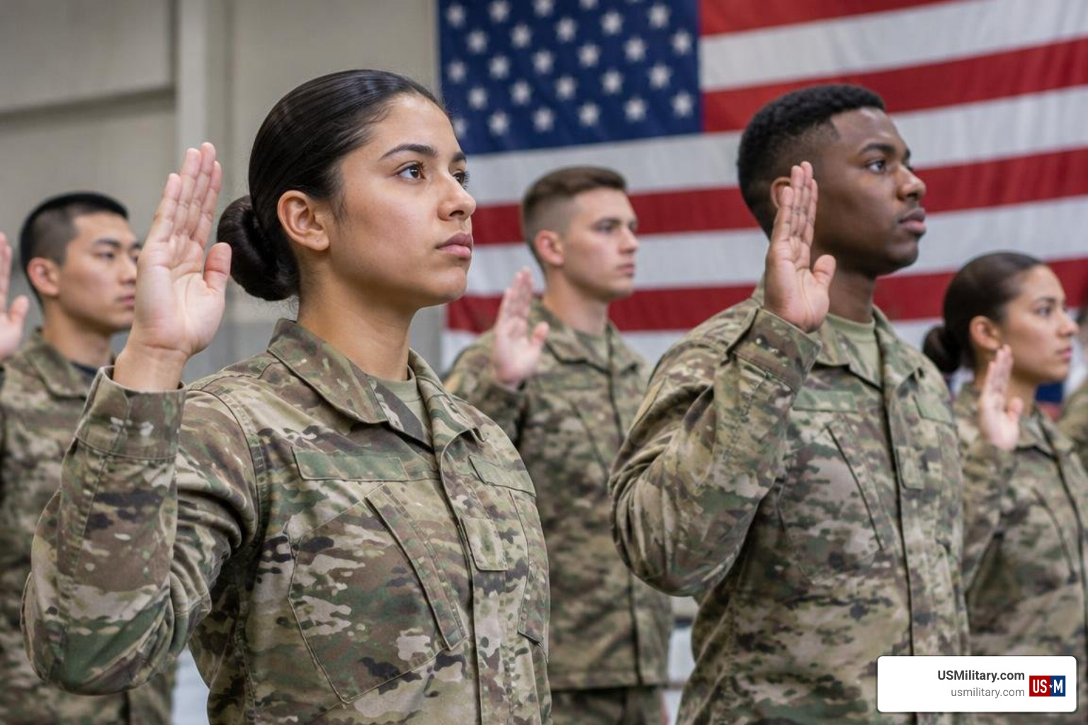 U.S. military recruits taking the oath of enlistment U.S. military recruits taking the oath of enlistment