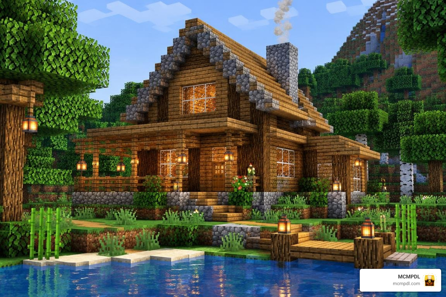 photorealistic Minecraft Bedrock survival house
