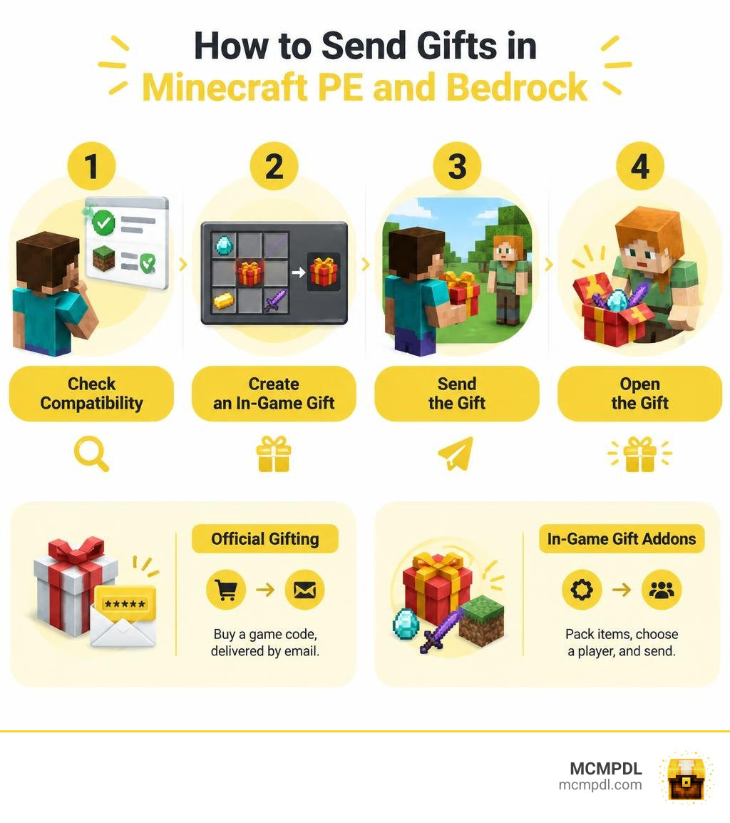How to check compatibility, create an in-game gift, send it, and open it infographic How to check compatibility, create an in-game gift, send it, and open it infographic