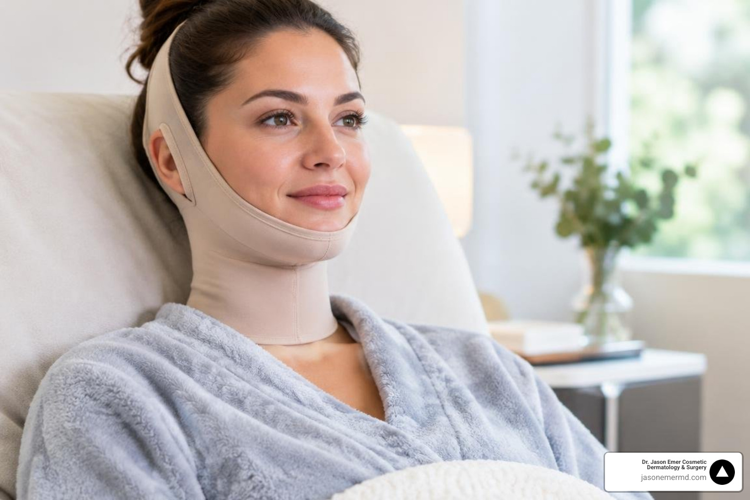 compression garment recovery for submental contouring