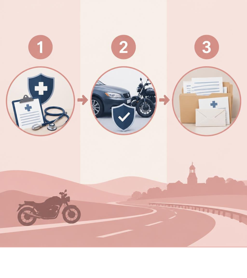 Infographic showing payment paths for medical bills after a motorcycle crash in Feasterville infographic Infographic showing payment paths for medical bills after a motorcycle crash in Feasterville infographic