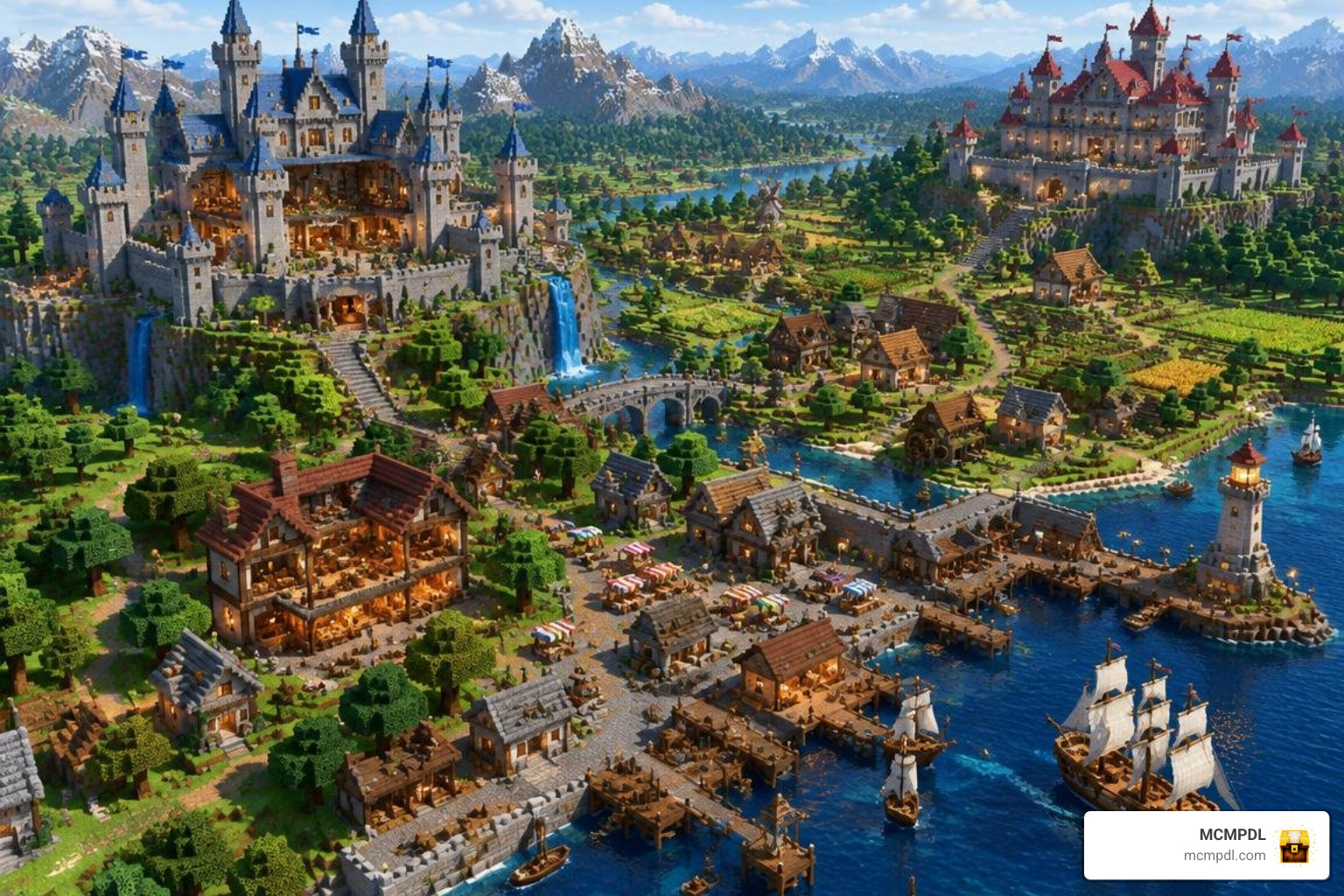 2000x2000 block medieval kingdom layout