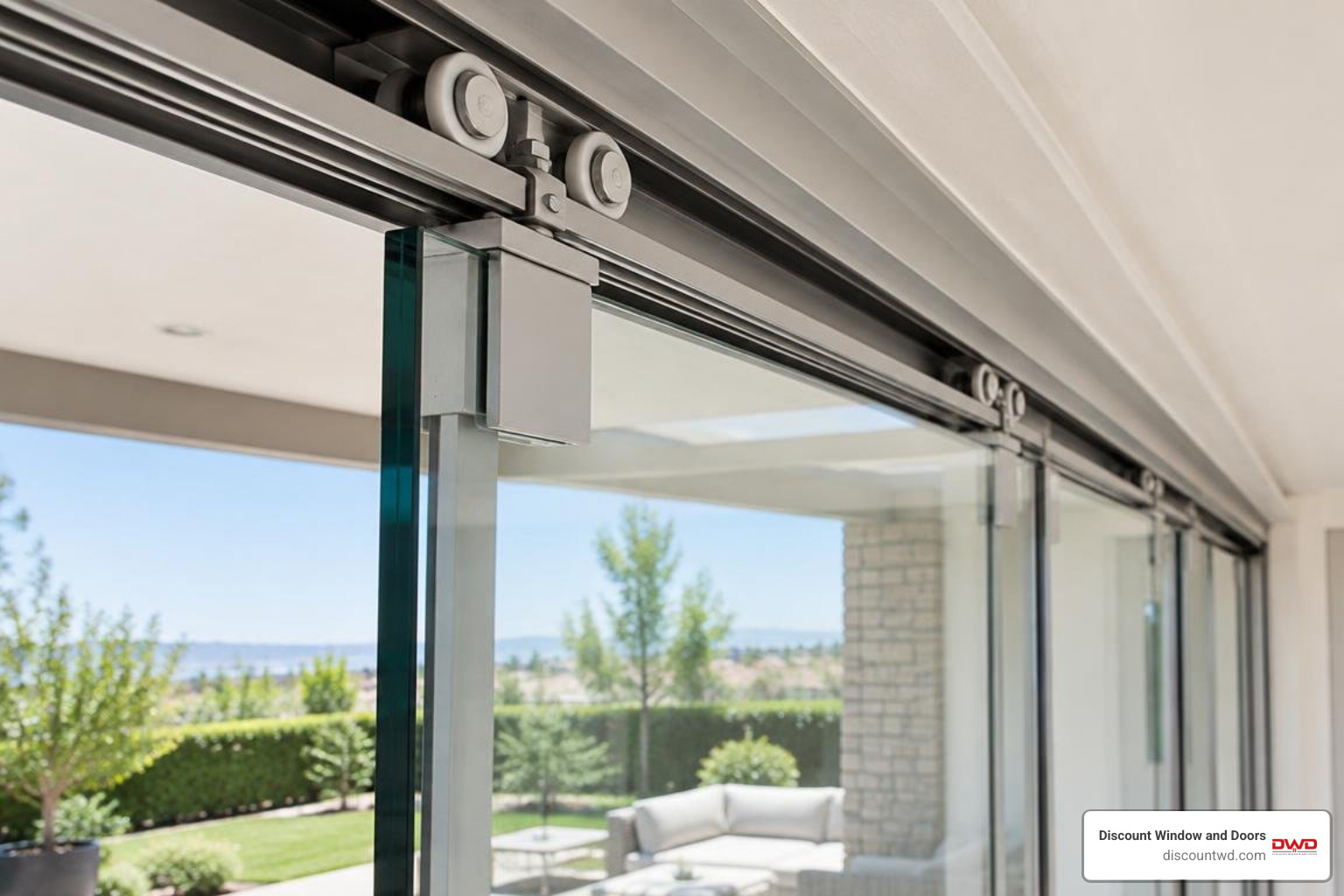 Top hung roller track system for smooth bifold door gliding Top hung roller track system for smooth bifold door gliding