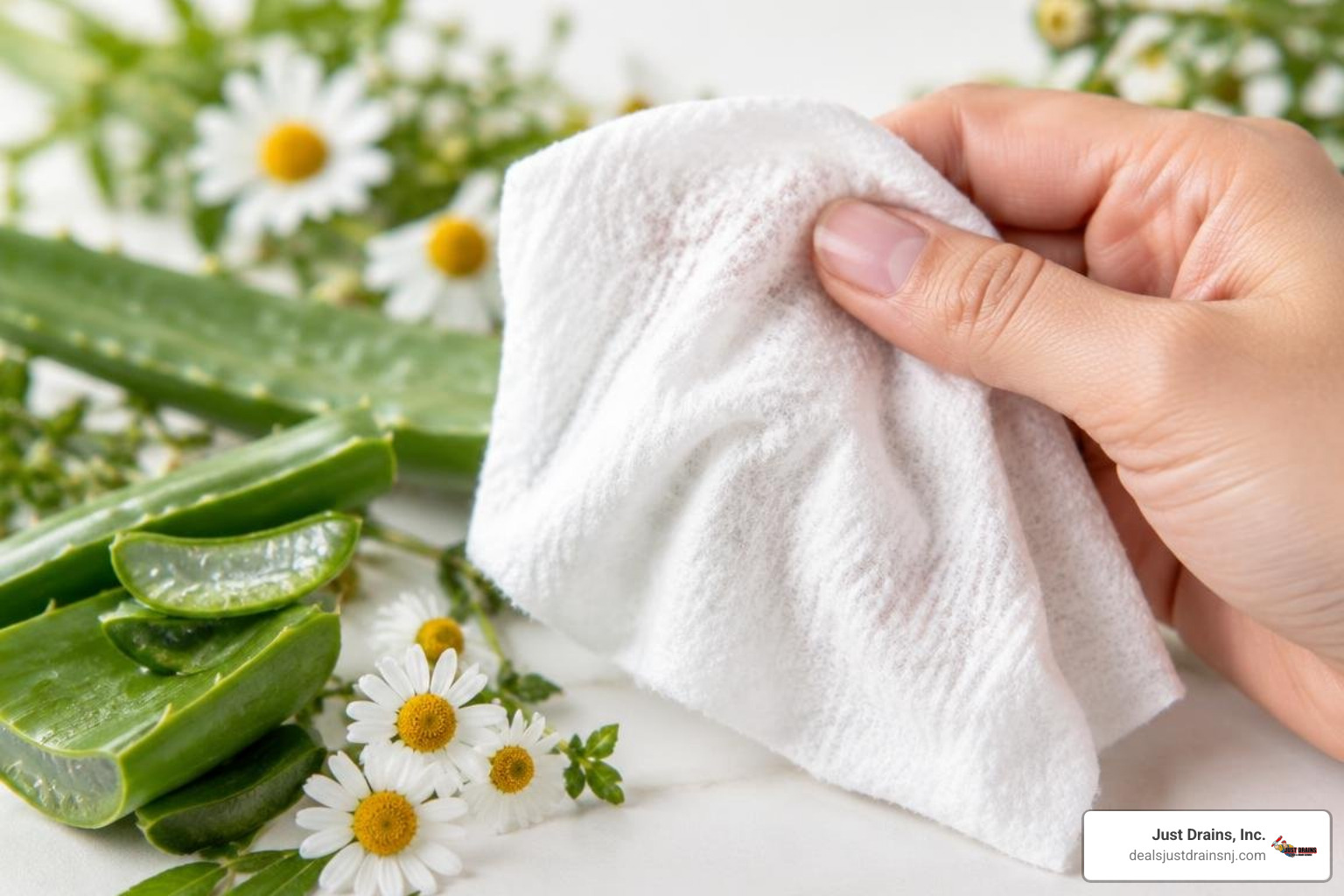 dermatologically tested plant-based wipes with soothing botanicals